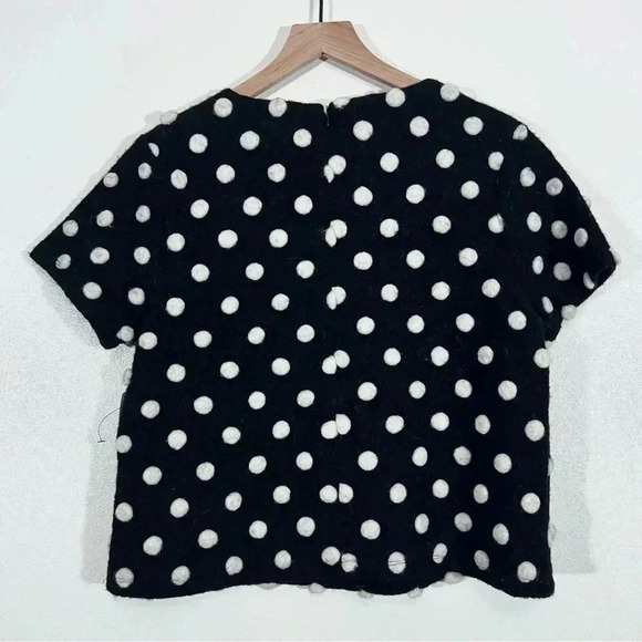 NWT K by Kersh Black and White Polka Dot Wool Blend Top - Picture 2 of 5